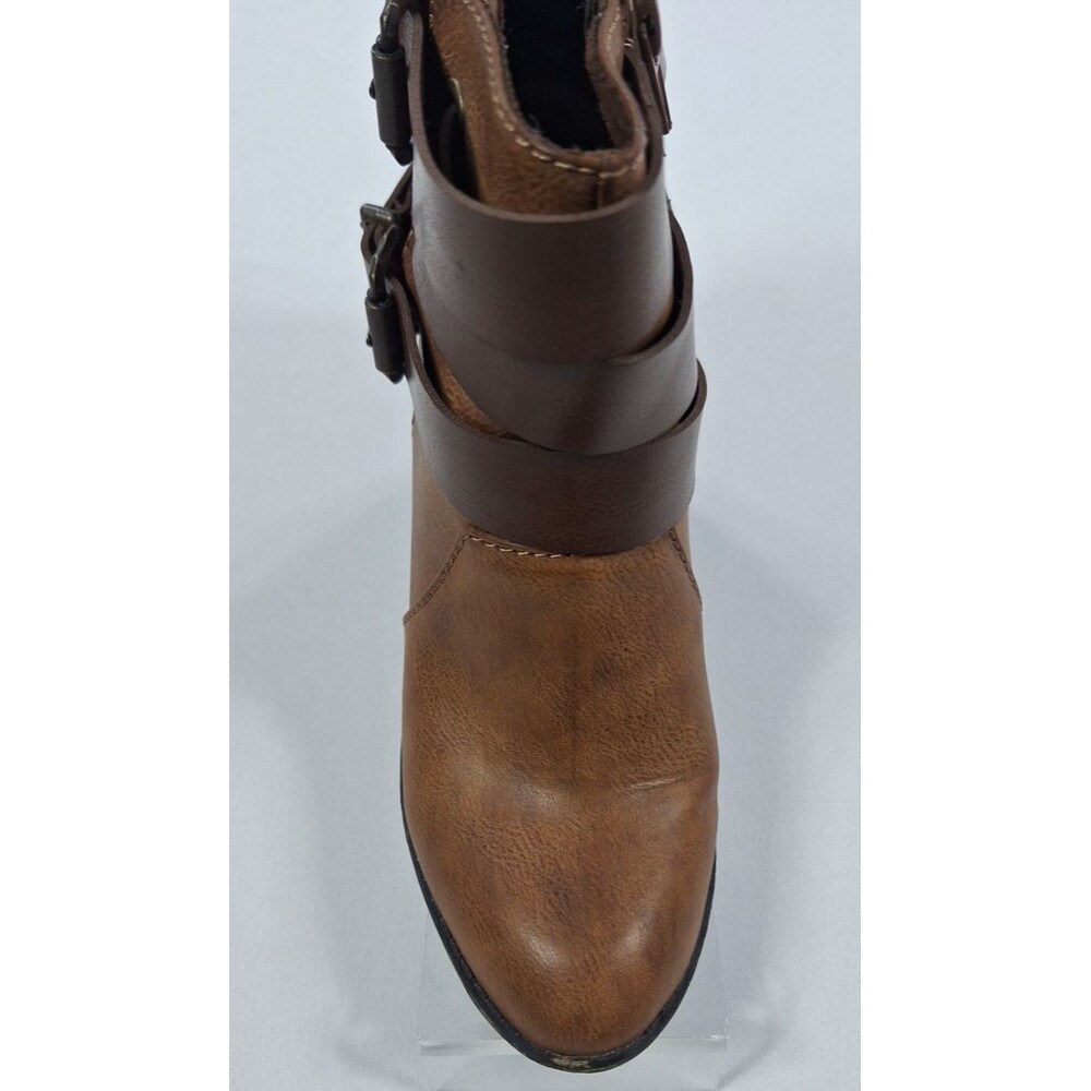 Blowfish Brown Faux Leather Zip-Up Boots Women Size 7.5 Brown Sworn Bootie - Picture 7 of 14